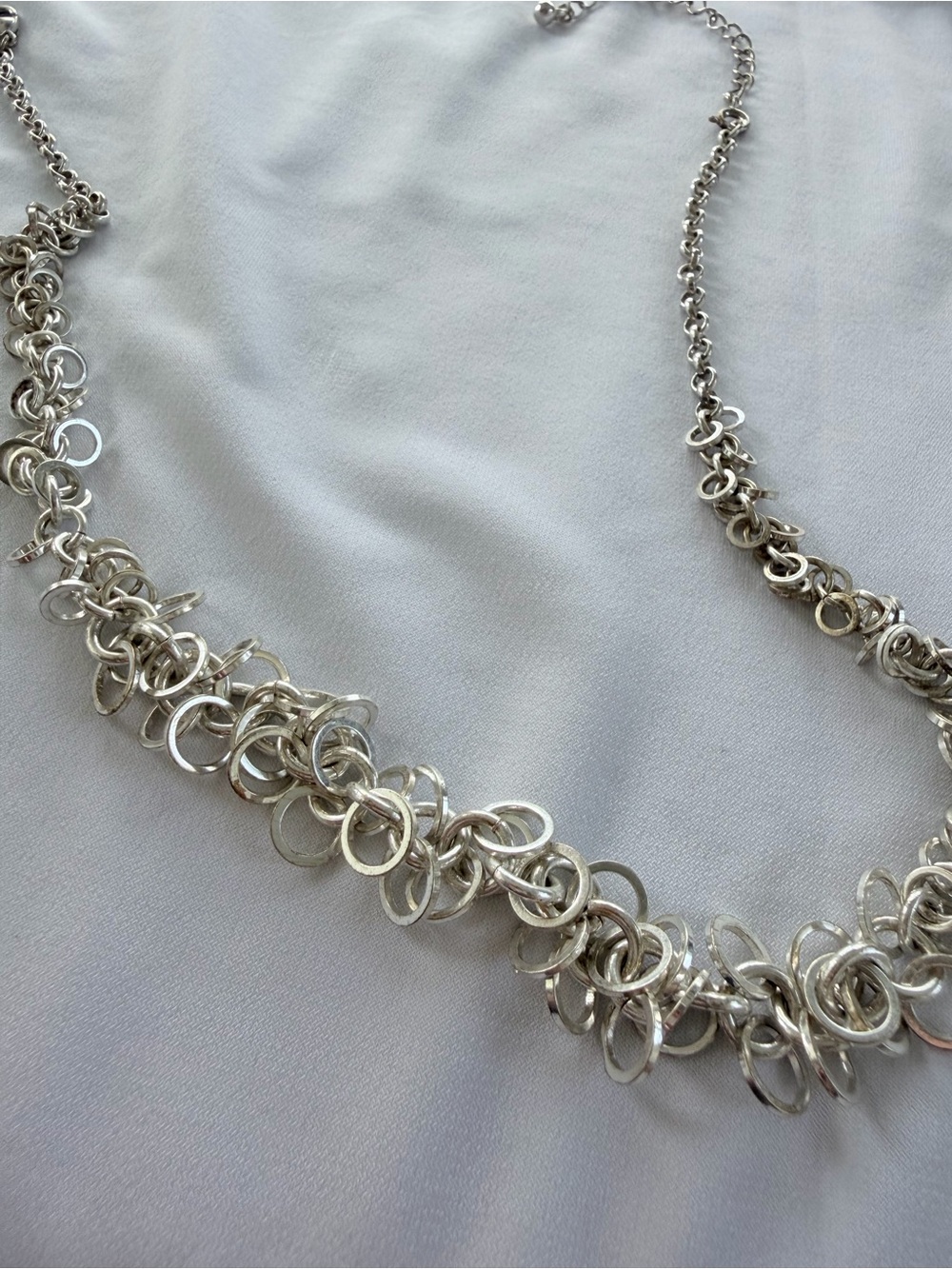 Silver Tone Loop-Chain Necklace -Avon